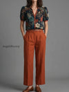 dark-floral-sheer-blouse-rust-wide-leg-trousers-set
