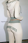 cropped-hooded-letter-print-cardigan-two-piece-set