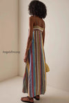 rainbow-stripe-loose-casual-boho-dress