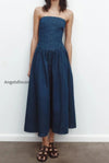 strapless-a-line-denim-dress